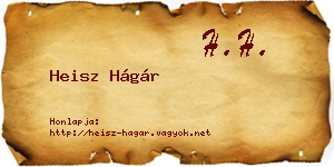 Heisz Hágár névjegykártya